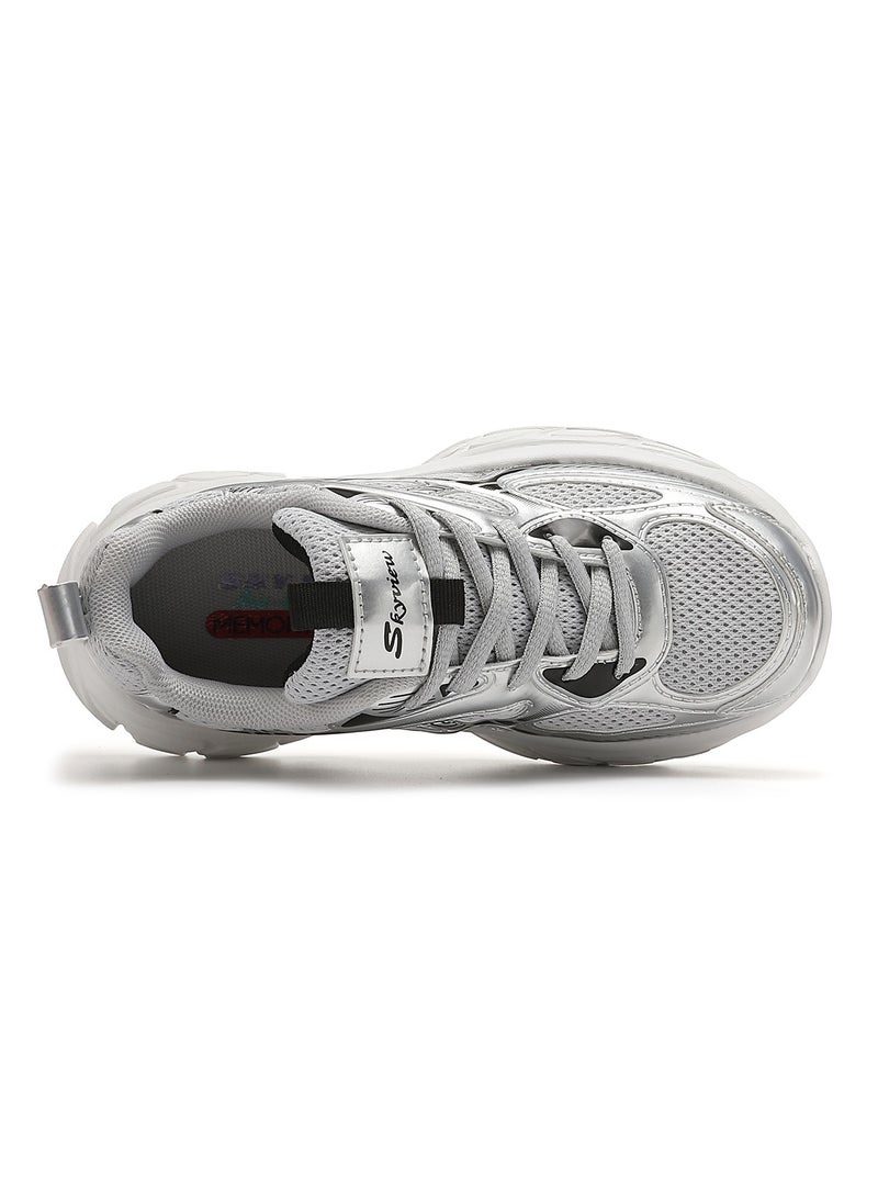 Sky View Sky View Boys Girls Shoes Kids Sneakers Tennis Running Shoes Lace-up Unisex Lightweight Breathable Walking Shoes High Quality Glossy Material Fashin Sports Shoes For Children's  - Image 5