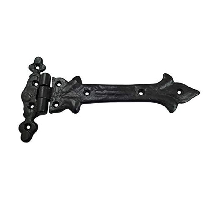 Adonai Hardware Adonijah Antique Cast Iron Strap T Hinge (7.9" x 2 Pack, Matte Black) for Barn Doors, Gates, Kitchen Cabinets, Sheds, Wooden Box, Furniture, Cedar Chest and Trunks - Image 2