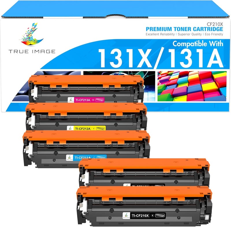 خرطوشة حبر بديلة متوافقة لطابعات HP 131A 131X Pro 200 Color M251nw M251n MFP M276nw M276n CF210X CF210A CF211A CF212A CF213A (أسود سماوي أصفر أرجواني، 5 عبوات) - Image 1