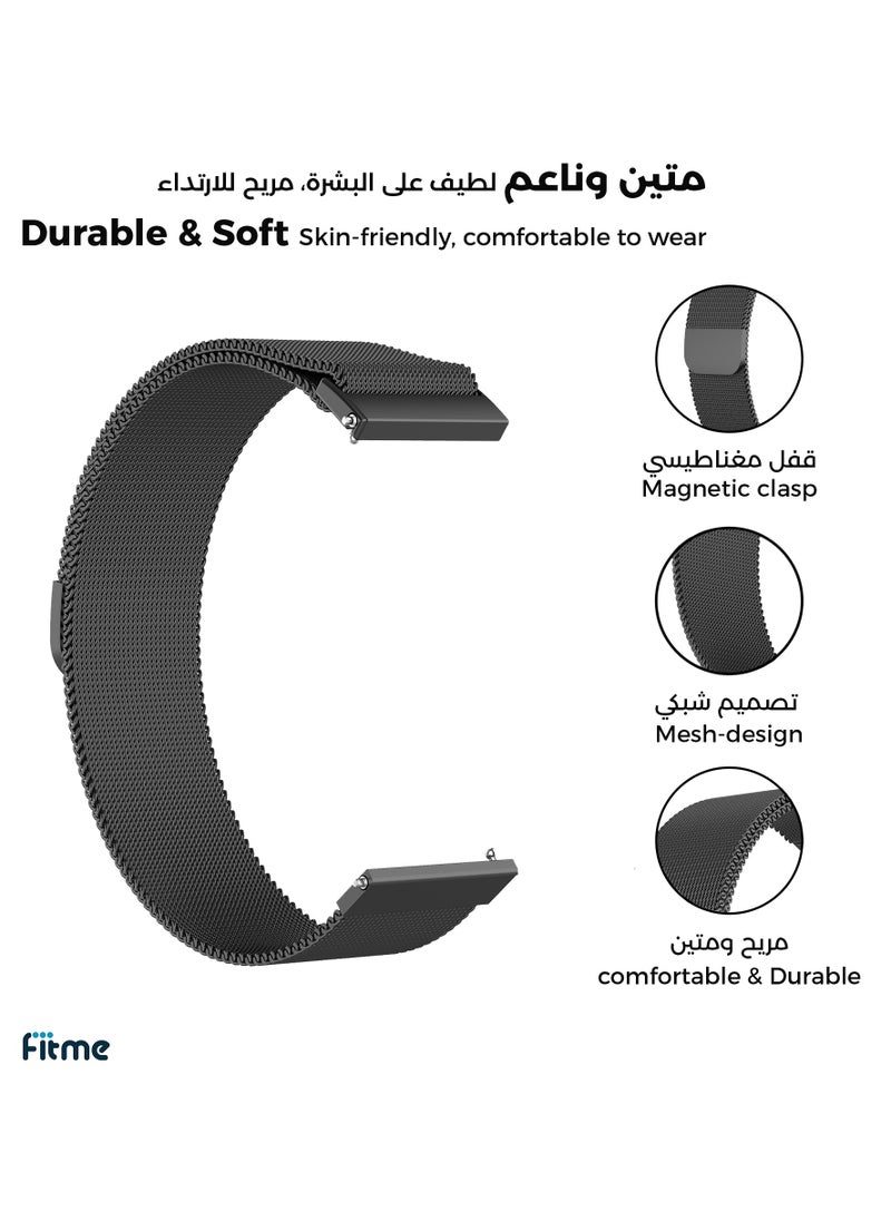 FITME - Stainless Steel Strap For Huawei Watch GT (46mm) / Watch GT 2e (46mm) / GT 2 / GT 2 Pro / GT 3 / GT 3 Pro (46mm) / GT Runner / GT 4 (46mm) / GT5 (46mm) \ GT5 pro (46mm) - (22mm) - Image 1