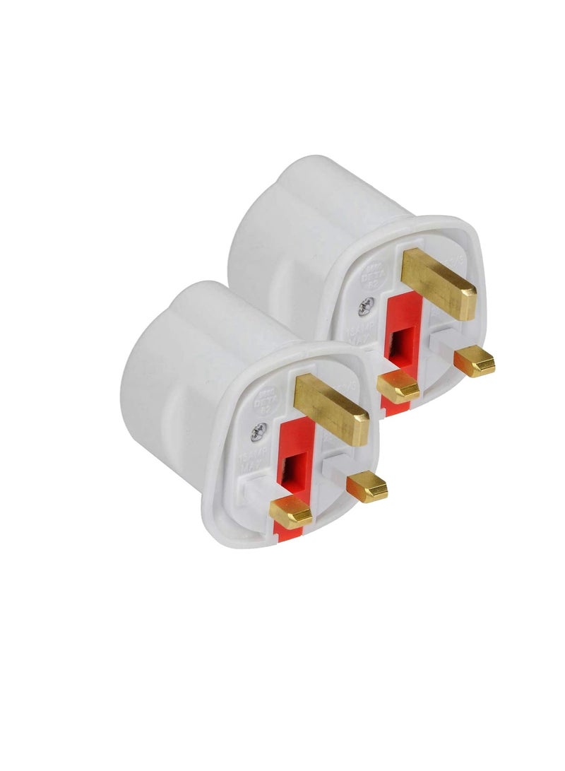 EU to UK Plugs Adapter British Plug to EU Schuko Female Plugs Power Converter 2 Pin Socket EU to UK Travel Adapter 13A 250V BS1362 FUSED Pack of 2 pcs - Image 3