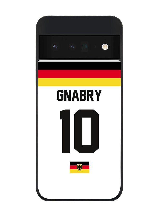 Stylizedd Rugged Black edge case for Google Pixel 6 Pro 5G Slim fit Soft Case Flexible Rubber Edges Anti Drop TPU Gel Thin Cover - Football Team - Germany Player Name - Gnabry - Image 1