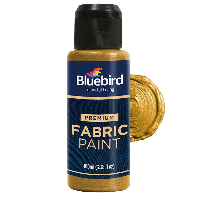 BLUEBIRD Fabric Paint Royal Gold 34 Fl Oz Permanent Fabric Paints for Clothes Furniture Upholstery