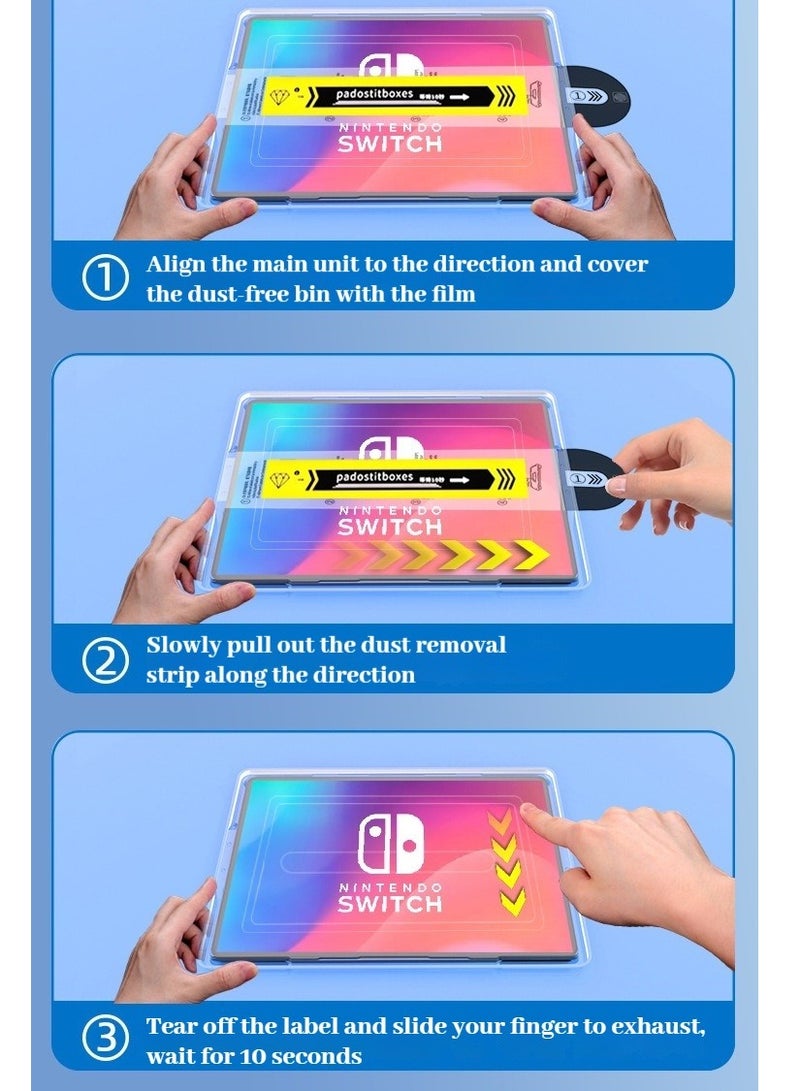 أوليس فيرس  حامي شاشة نينتندو سويتش 2 زجاج مقوى عالي الجودة تركيب بدون فقاعات تقنية مضادة للغبار تطبيق فوري حماية واضحة عالية الدقة - Image 2