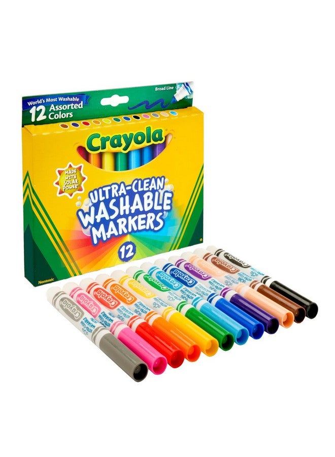 Crayola أقلام ماركر كرايولا القابلة للغسل الفائقة النظافة، 12 عدداً - Image 3