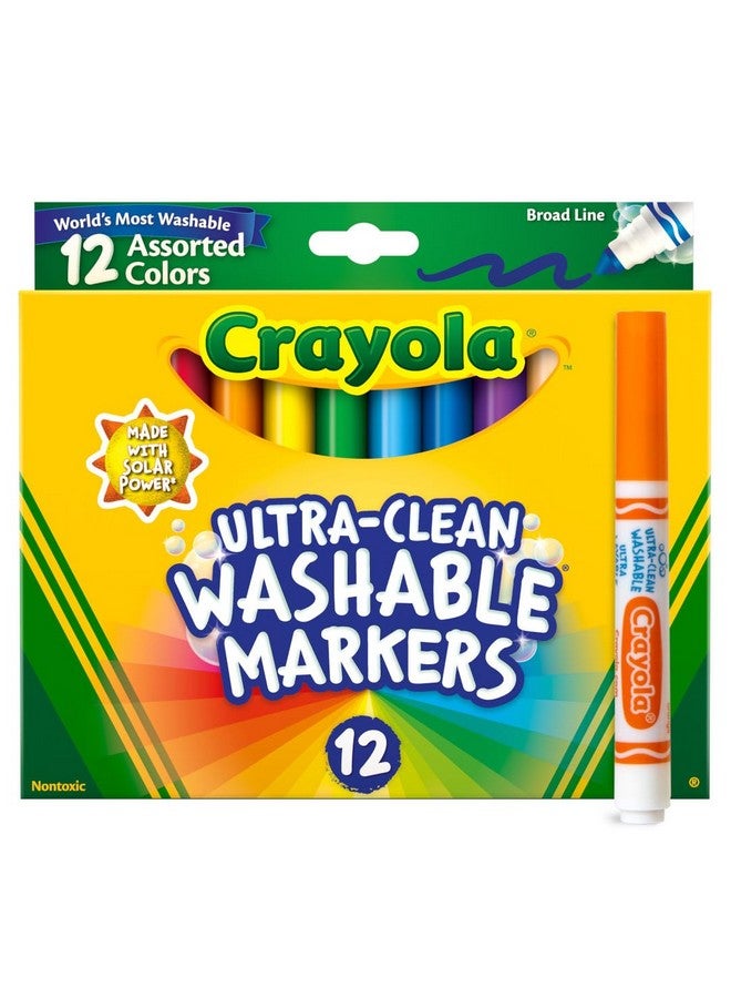Crayola أقلام ماركر كرايولا القابلة للغسل الفائقة النظافة، 12 عدداً - Image 2