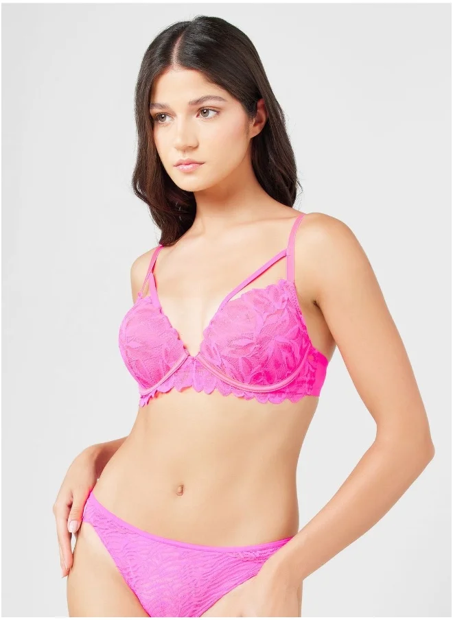 لا سينزا Lace Detail High Leg Brief