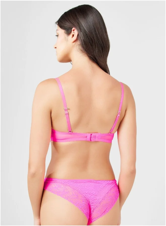 لا سينزا Lace Detail High Leg Brief