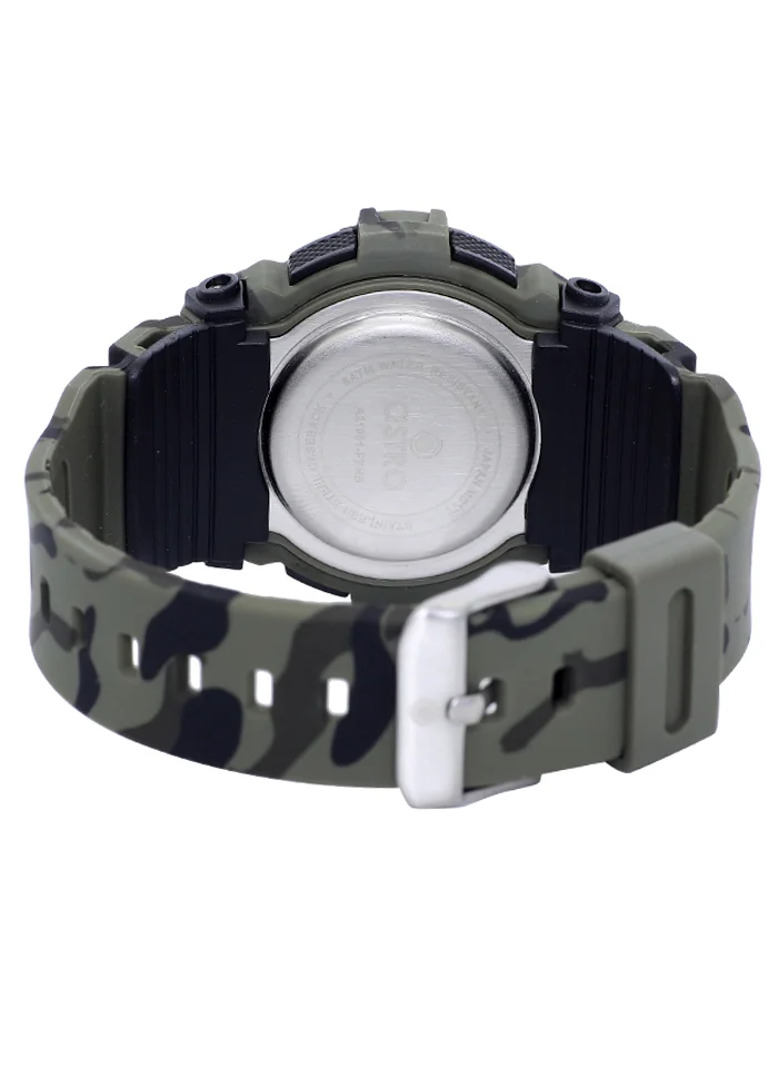 ASTRO Astro A21901-PPHB Men's Digital Display Watch & Plastic Strap Green Camouflage