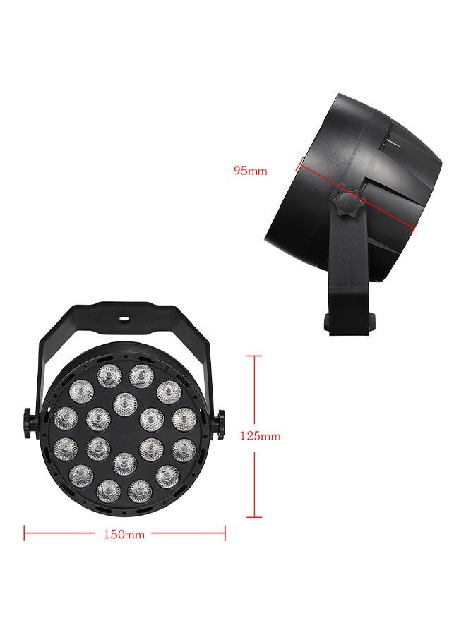 18 LED Mini RGB Stage Par Light Sound Activated Auto Run Control Lighting Fixture Black 0.457kg - Image 2