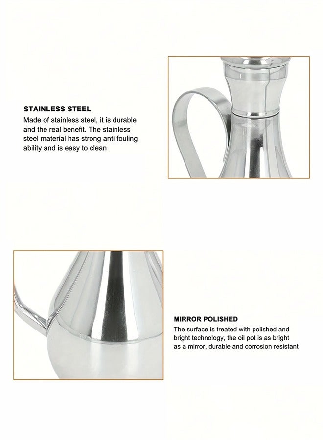 مانجي Stainless Steel Oil Dispenser Bottle Home Kitchen Oil Pot Filtering Oil Residue Oil Bottle - Image 4