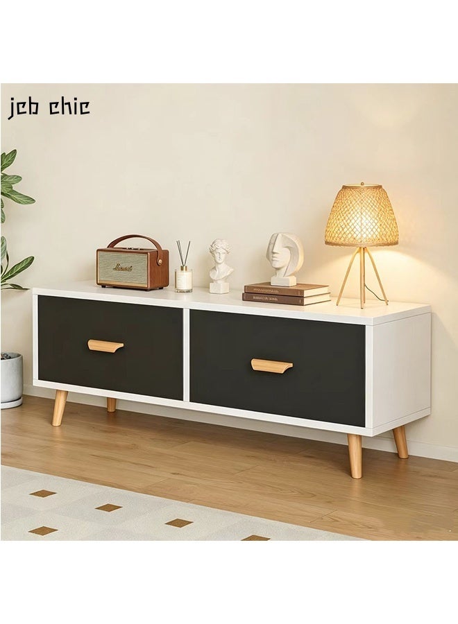 JCB CHIC TV Stand for 55/60 Inch TV，Modern TV Cabinet with 2 Drawers，Wooden TVs Console Table，Entertainment Center for Bedroom Living Room（100×30×49CM） - Image 1