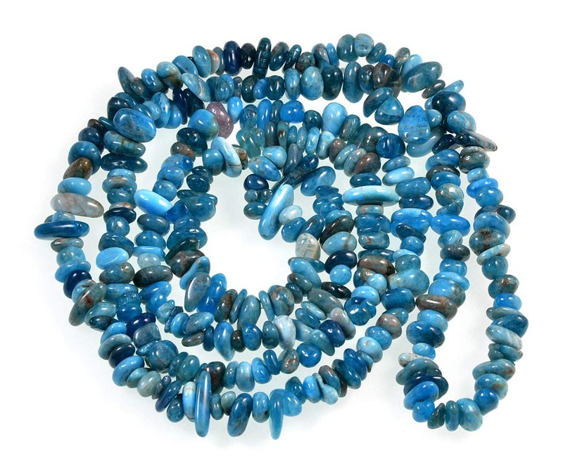 AD Beads 34 inches 510mm Natural Chips Nuggets Freeform Tumbled Irregular Gemstone for Necklace Bracelet Earring Chandelier Healing Crystal Apatite