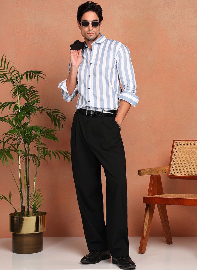 BADLAND Men Relaxed Striped Casual Shirt - Image 3