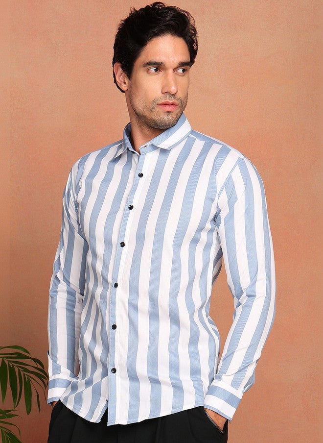 BADLAND Men Relaxed Striped Casual Shirt - Image 2