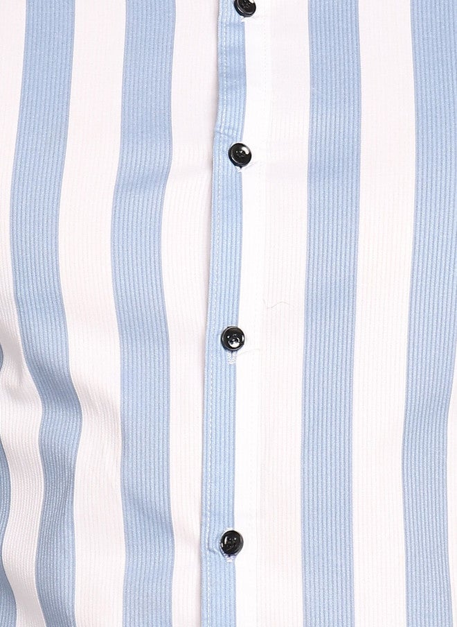 BADLAND Men Relaxed Striped Casual Shirt - Image 4