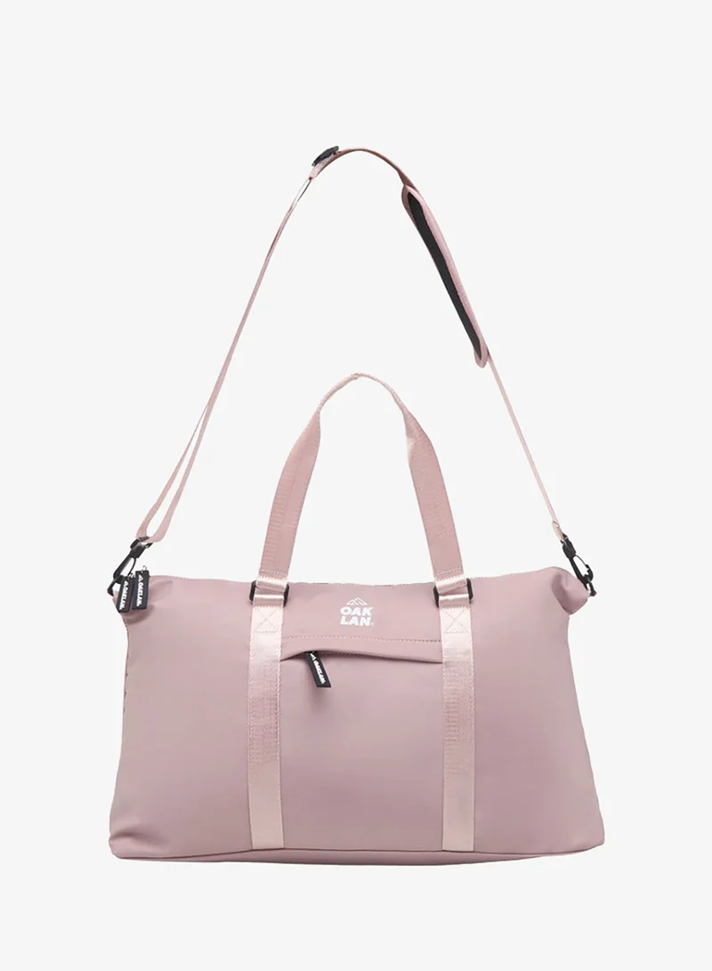 Oaklan by Shoexpress Women Logo Print Duffle Bag with Double Handles and Zip Closure