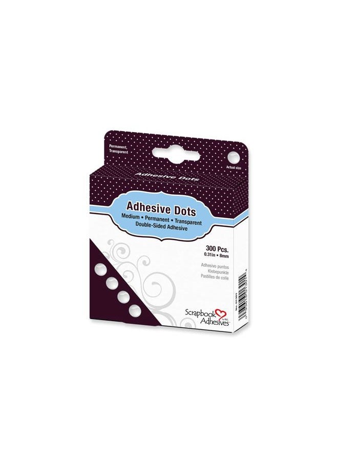 SCRAPBOOK ADHESIVES BY 3L by 3L Permanent Dodz, Medium, 1/3-Inch, 300/Pack, Clear  - Image 1