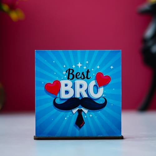 TONKWALAS Rakhi for Brother with Printed Ceramic Mug,Showpiece & Keychain Combo |Pack of 6 (Greeting Card,Roli Chawal,Rakhi,Printed Mug,Keychain,Showpiece) | Best Gift for Brother,325 ml,Multicolor - Image 2