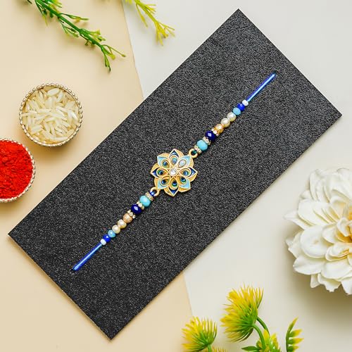 TONKWALAS Rakhi for Brother with Printed Ceramic Mug,Showpiece & Keychain Combo |Pack of 6 (Greeting Card,Roli Chawal,Rakhi,Printed Mug,Keychain,Showpiece) | Best Gift for Brother,325 ml,Multicolor - Image 3