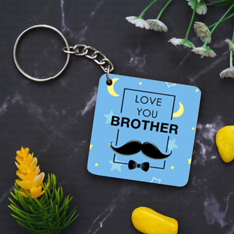 TONKWALAS Rakhi for Brother with Printed Ceramic Mug,Showpiece & Keychain Combo |Pack of 6 (Greeting Card,Roli Chawal,Rakhi,Printed Mug,Keychain,Showpiece) | Best Gift for Brother,325 ml,Multicolor - Image 4