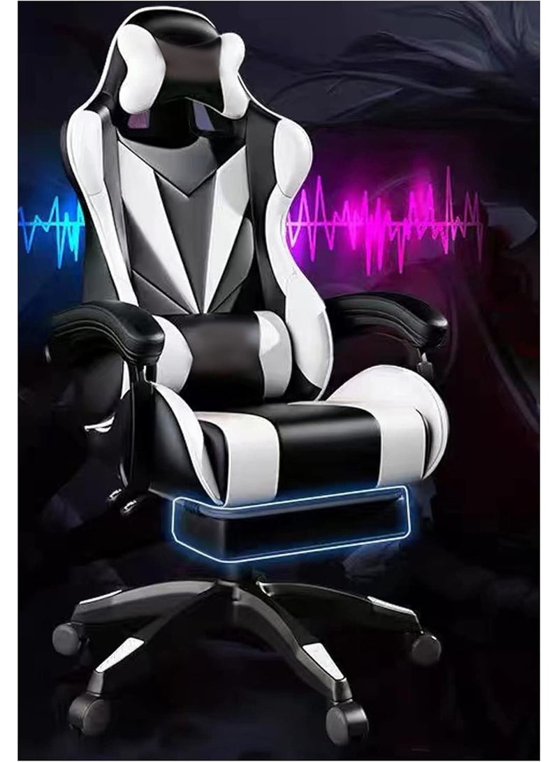Generic Gaming Chair Office Chair High Back Computer Chair with Footrest and Lumbar Support  Ergonomic Chair with 360°-Swivel Task Chair  - Image 1