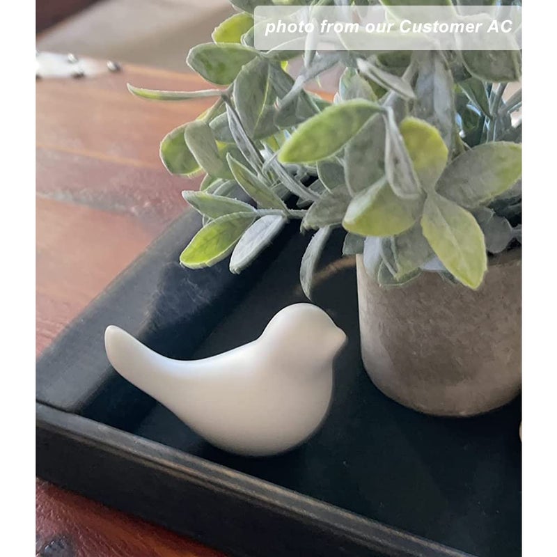 Insiswiner Small Animal Statues Home Ceramic Decor White Birds Figurine Garden Cottage Decorative - Image 3