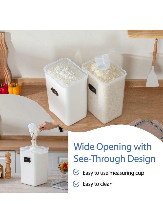 Chef's Path Airtight Food Storage Containers with Measuring Cups, Set of 2, 9.5L, 320Oz, Spacious, Leakproof Design Pantry Canisters for Flour, Sugar, and Bulk Food Storage - Transparent - Image 3