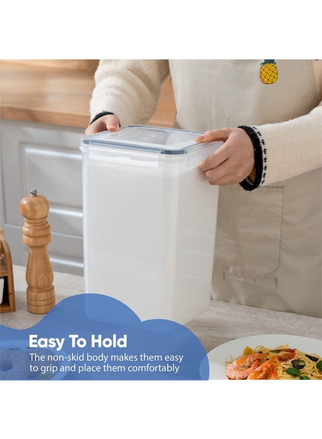 Chef's Path Airtight Food Storage Containers with Measuring Cups, Set of 2, 9.5L, 320Oz, Spacious, Leakproof Design Pantry Canisters for Flour, Sugar, and Bulk Food Storage - Transparent - Image 4