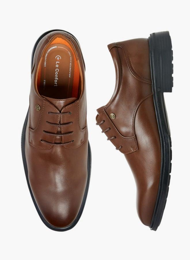 Le Confort Solid Lace-Up Derby Shoes - Image 3