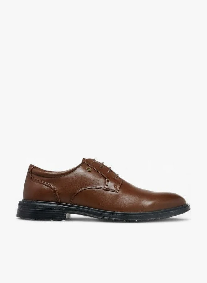 Solid Lace-Up Derby Shoes
