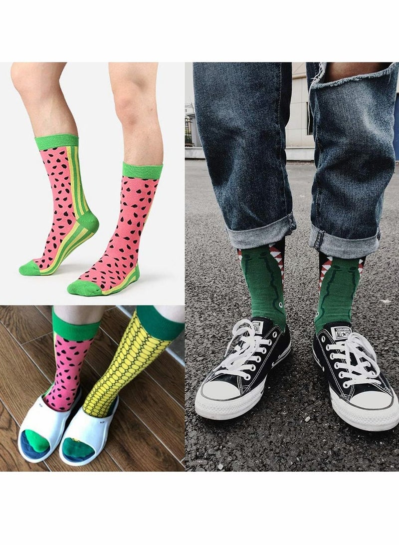 SYOSI Funny Socks for Women Men, 6 Pcs Winter Crazy Fun Crew Novelty Fashion Casual Dress Socks, Trend Hip Hop Colourful Compression Socks - Image 2