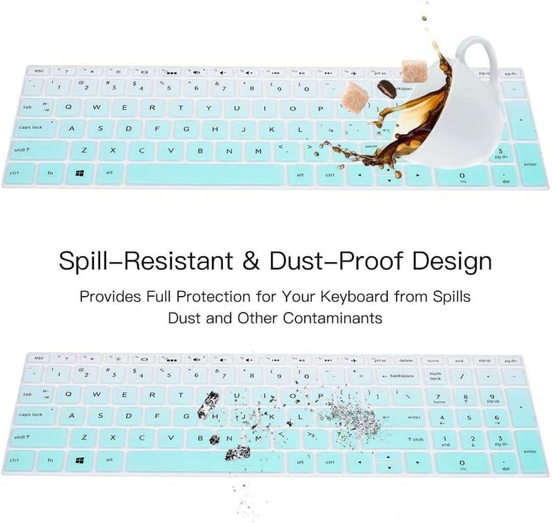 imComor غطاء لوحة مفاتيح لجهاز HP لابتوب 15-da/db 15-dw 15-dy 15-bs/bw 15-ef 15t 15z 15.6" 15-db0011dx 15-dy1043dx/dy1051wm 15-dw0037wm/dw1083wm 15-ef1001ds، غطاء جلد لوحة مفاتيح HP 17-by/bs/ca 17.3، أومبري نعناع - Image 5