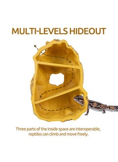 REPTIZOO REPTIZOO Reptile Hide Hookable Multi-Levels Hideout Resin Reptile Cave Bearded Dragon Hideout Reptile Terrarium Accessories Decor for Reptiles, Amphibians, Snakes, Lizards,Leopard Gecko  - Image 4