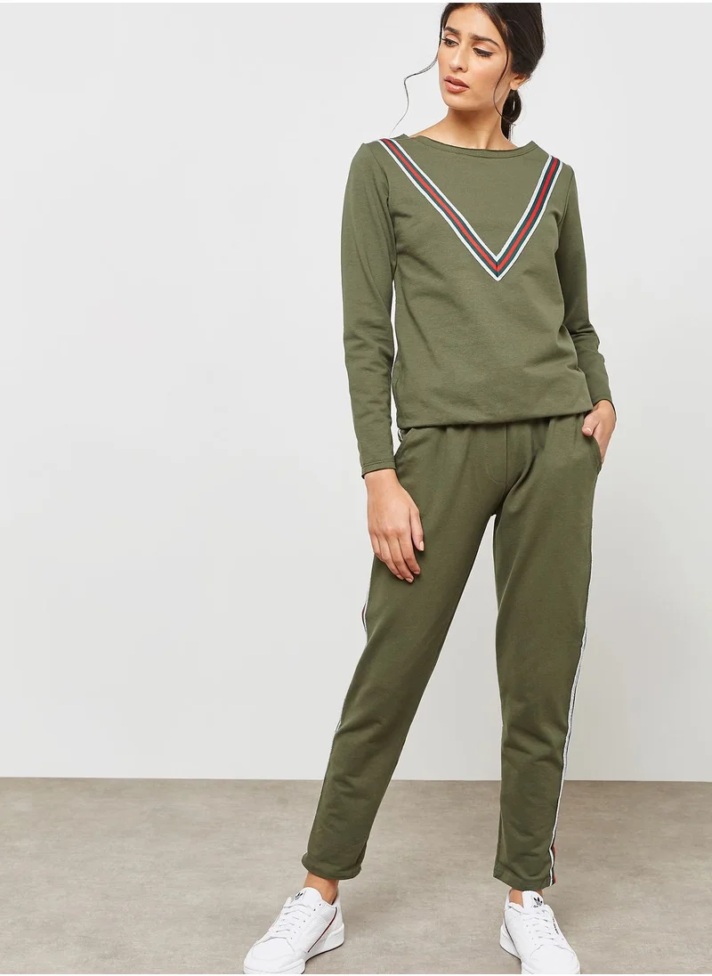 Ginger Contrast Paneled Sweatshirt