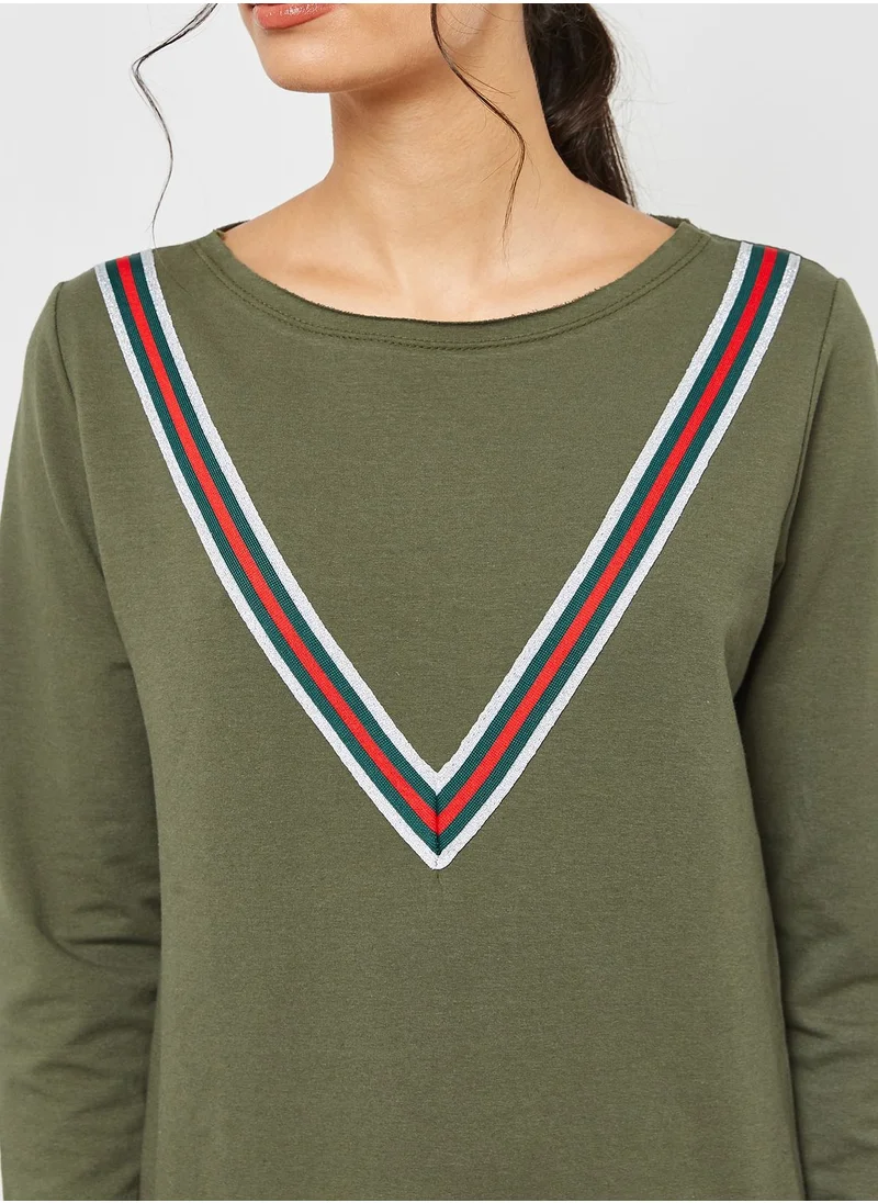 Ginger Contrast Paneled Sweatshirt