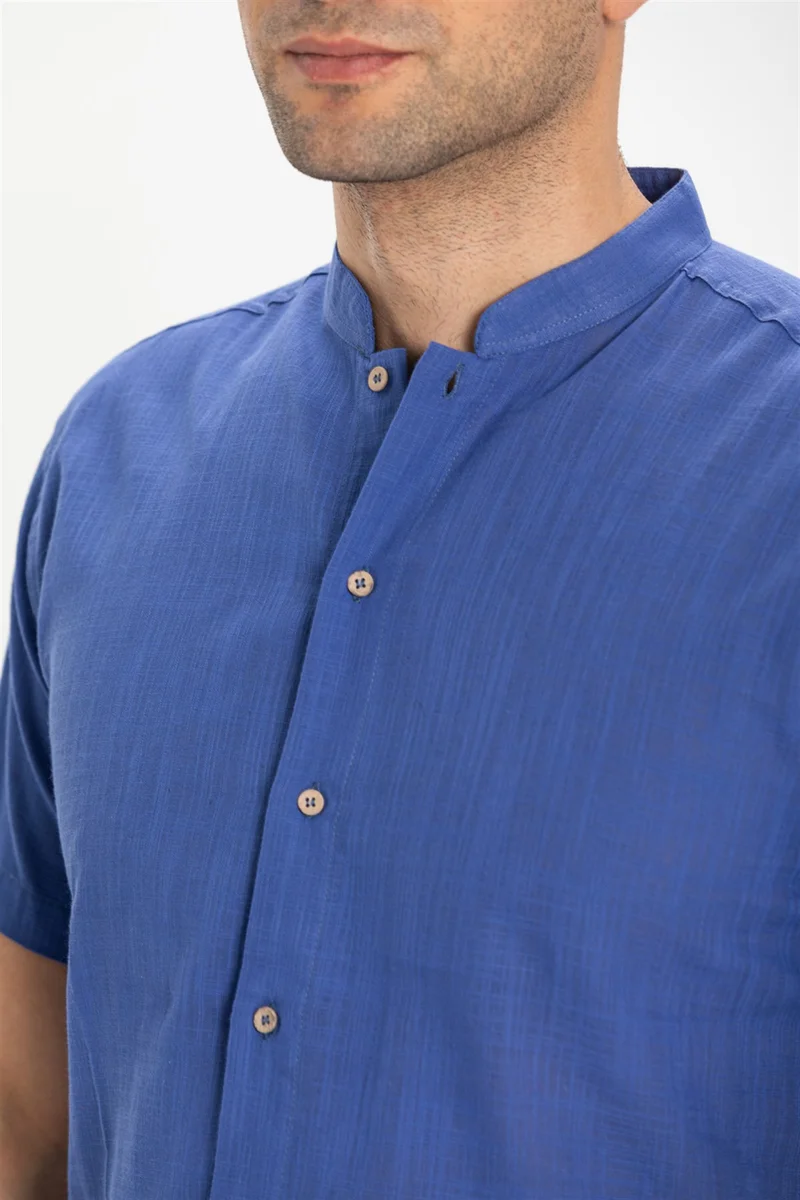 اليش شيل بيزي Short Sleeve Şile Cloth Bodrum Men's Shirt Saks 3050