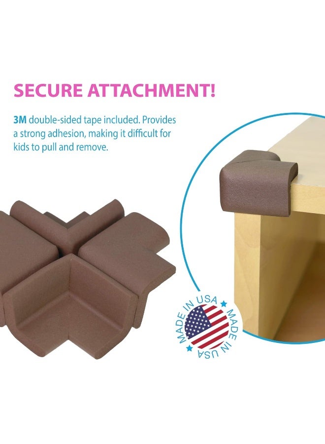 KidKusion Corner Cushion | Made in USA | Brown | 8 Pack | Furniture and Corner Protector - Image 4