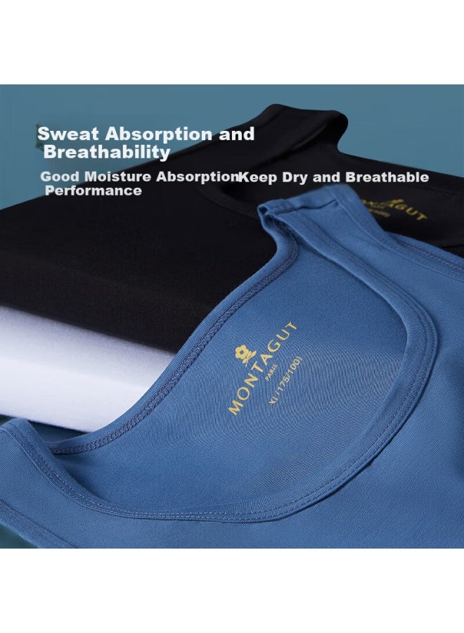Montagut Dreamgirl Men's Solid Color Cotton Vest Thin Sleeveless Undershirt Fitness Camisole Tank Top Summer - Image 5