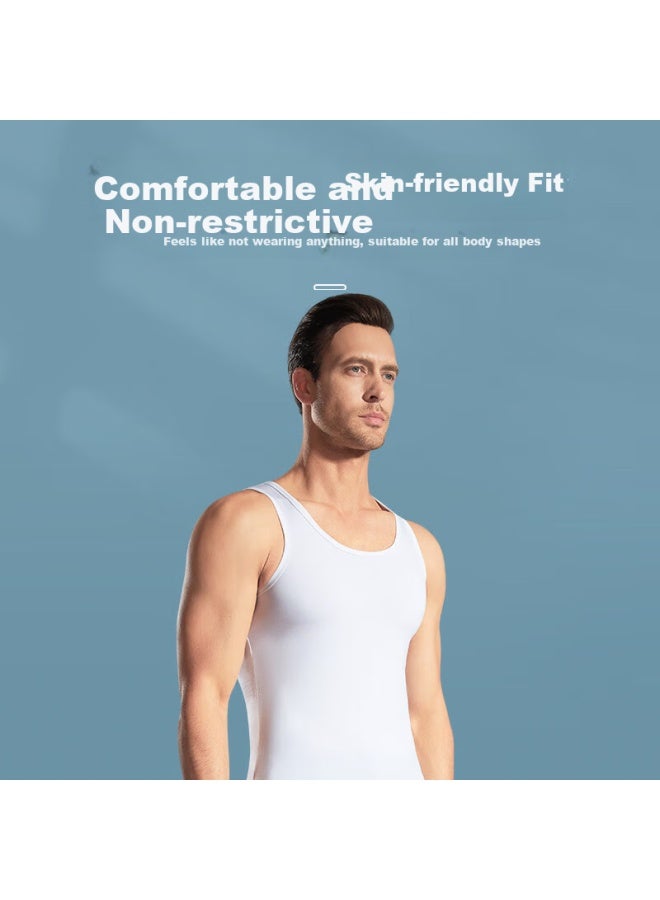 Montagut Dreamgirl Men's Solid Color Cotton Vest Thin Sleeveless Undershirt Fitness Camisole Tank Top Summer - Image 2