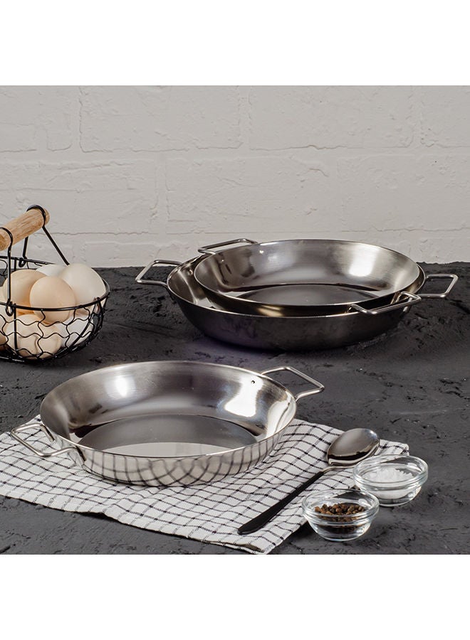 Home Pro Stainless Pan Without Wood Coaster, 24 Cm