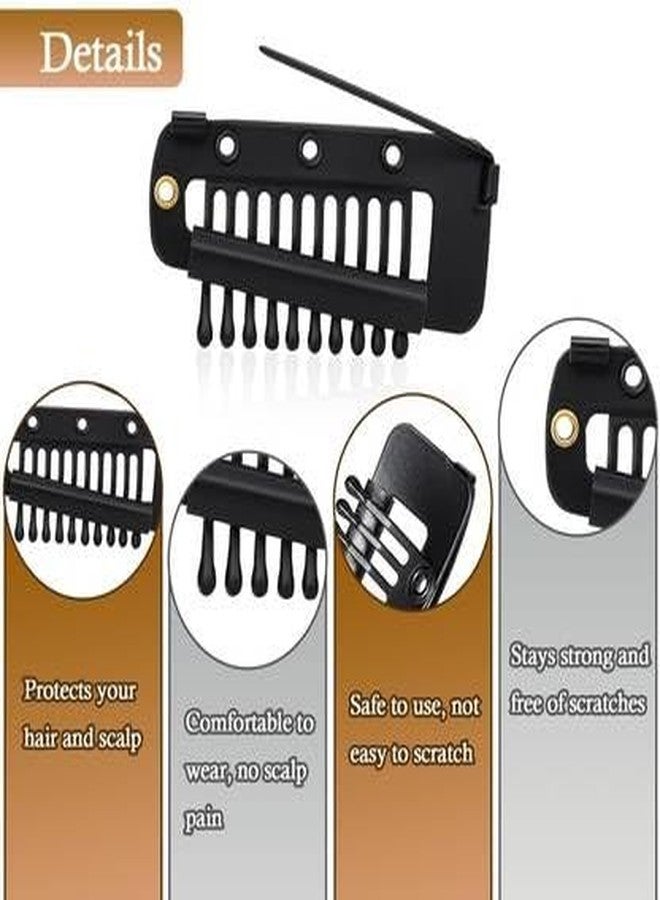Rinpoche 6-Piece Set of Dupatta and Veil Holding Clips – Strong Grip Stainless Steel Hair Fasteners with Safety Pins for Brides, Headscarves, Chunnis, and Hair Extensions – Ideal for Wedding (Black brown) - Image 2