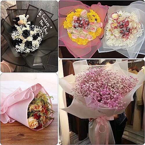 VOWOVOSDAY 20 Pcs Flower Wrapping Paper,Waterproof Gift Wrapping Paper 23x23Inch Used for DIY Crafts,Valentine's Day,Birthday,Mother's Day Floral Paper(Pink02) - Image 5