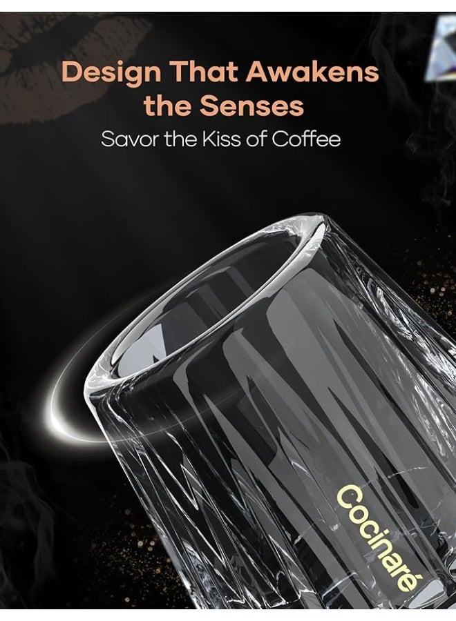 الكوكيناري كوب إسبريسو Cocinare KissCup Crystal – للإسبريسو والقهوة المقطّرة والشاي، رمادي ضبابي، كريستال - Image 4