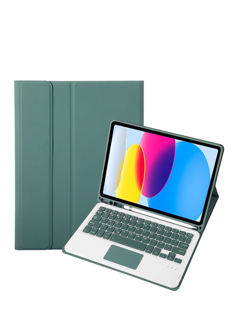 لوحة مفاتيح لمس ثنائية اللغة متوافقة مع جهاز Samsung Tab S6 Lite 10.4 P610/615/P613/p619/p620/p625، لوحة مفاتيح لمس مغناطيسية قابلة للفصل مع حامل قلم رصاص