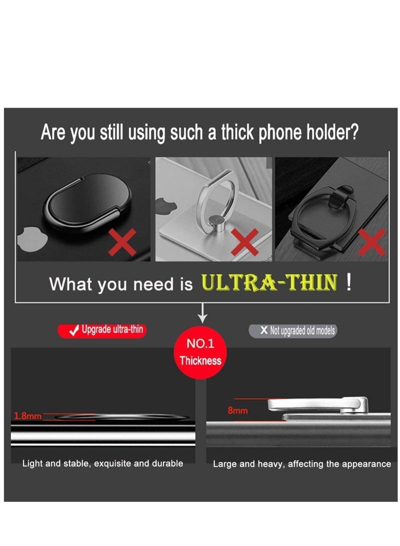 3 Pack Phone Ring Holder, Magnetic Car Grip Mobile Stand for Ultra-thin Phone Ring Frame Slimmest Phone Grip, Phone Ring Holder Universal Adjustable - Image 4