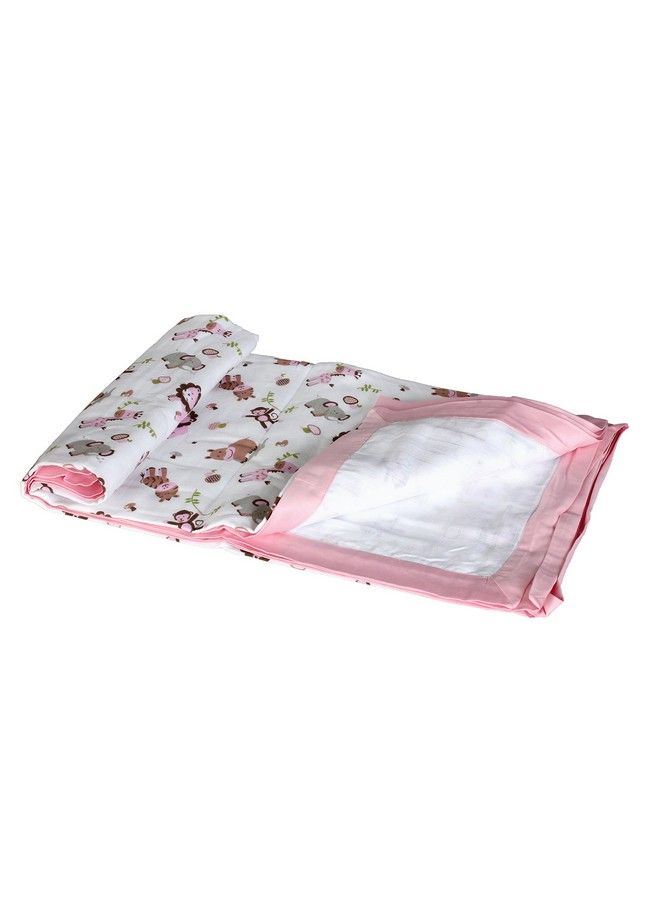 100% Cotton Muslin Baby Blanket6 Layered (43X43 Inches)Zoo Print Pink