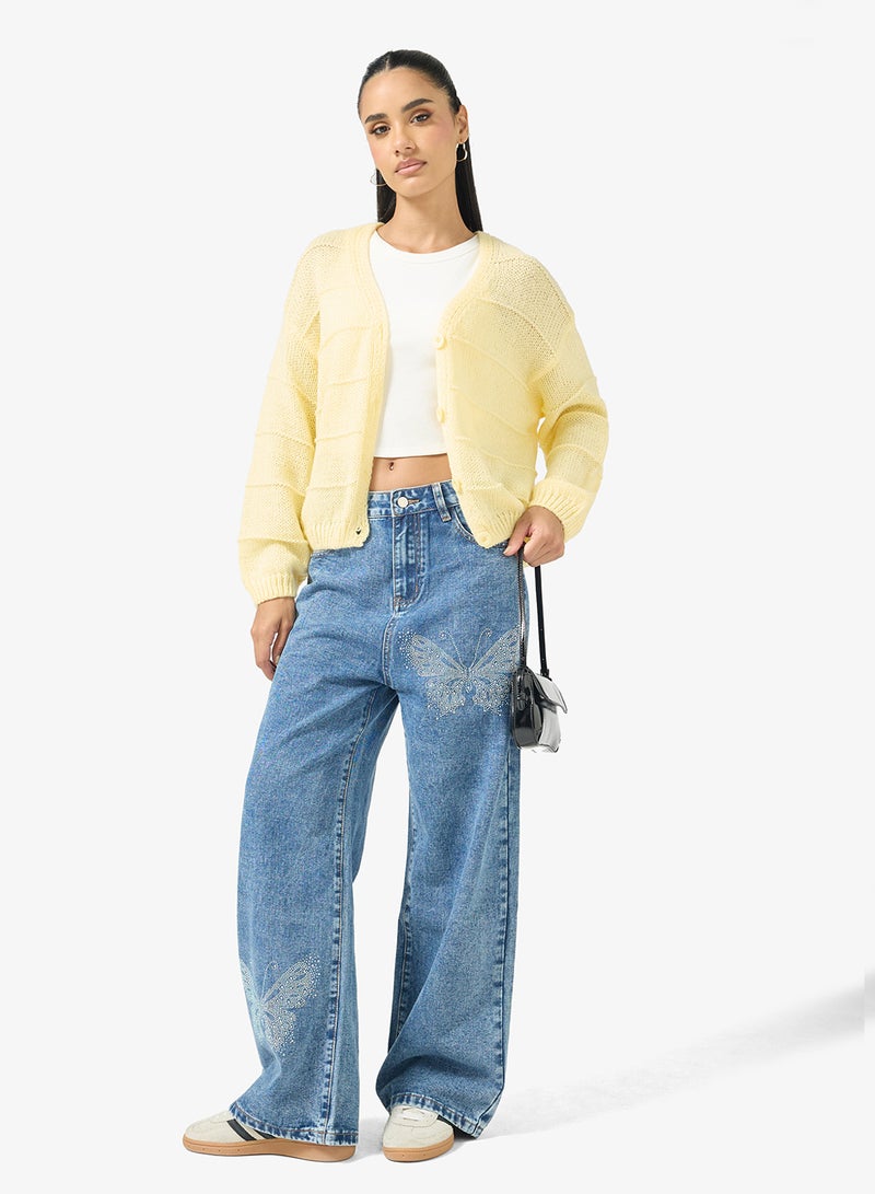 جينجر كارديجان محبوك بنقوش دقيقة - Image 4