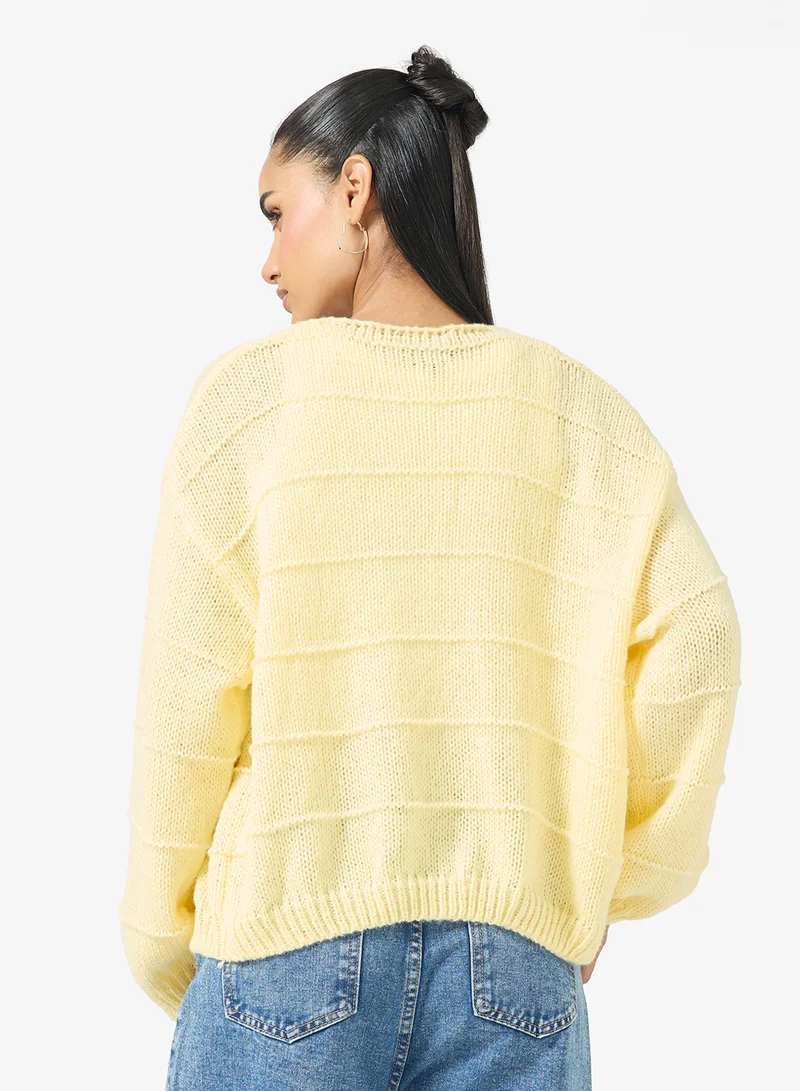 Ginger Fine Knitted Textured Cardigan