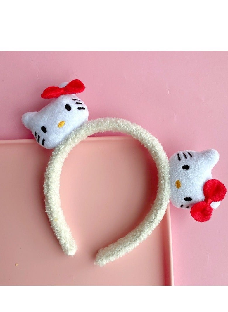 Three Piece Set — Girl's Stylish Cartoon Love Fake Two-Piece Sweater Knitted Dress Hair Hoop Handbag  - Image 2